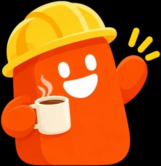 Un thumb de Slabsz con casco saludando con una taza de café en la mano