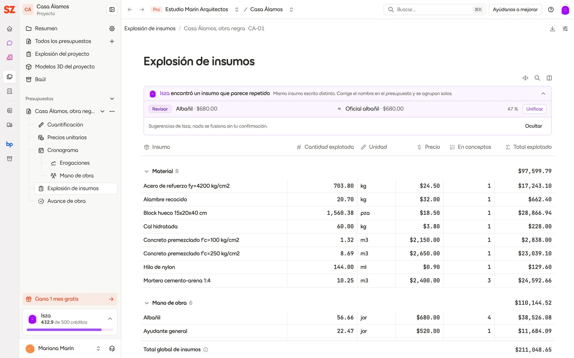 Explosión de insumos