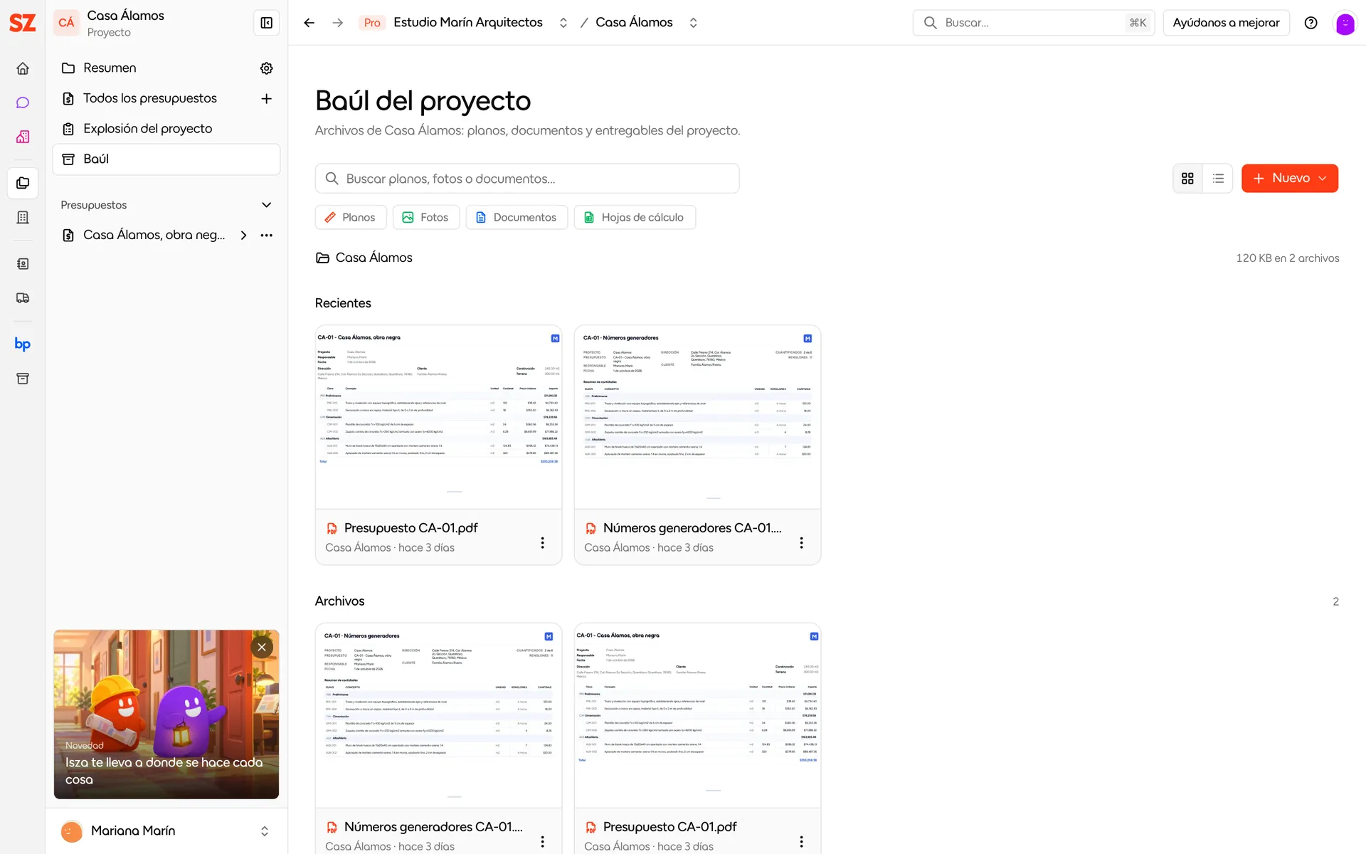 Baúl del proyecto