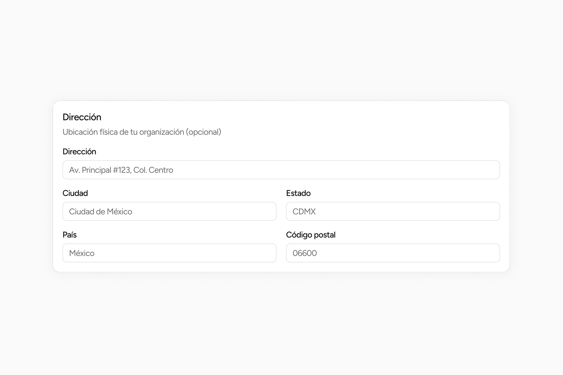 Sección de dirección de la organización